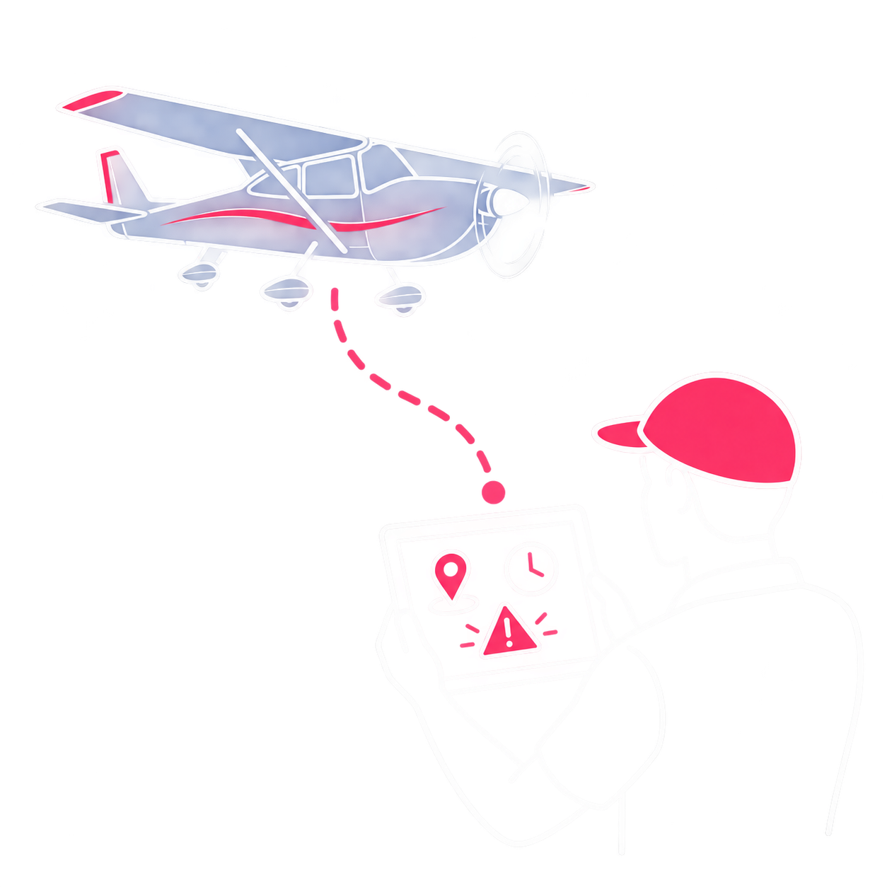 The aircraft may be away. Its operation stays visible.